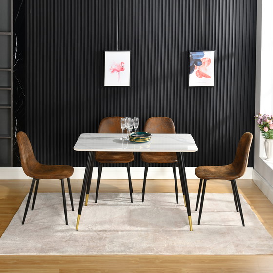 Image 1 of 4x Urban Meuble Chaises de Salle à Manger Scandinaves Vintage Suède Marron Rétro