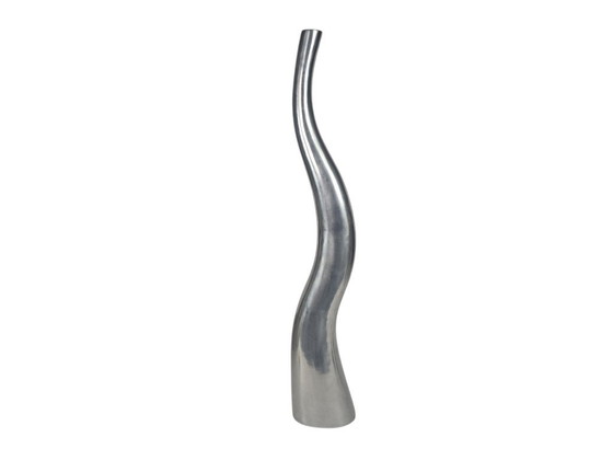 Curva Tall Wiggly Vases - polished aluminum - vase - 2nd half 20th century, Aluminium, Silver (photo 5 of 5)
