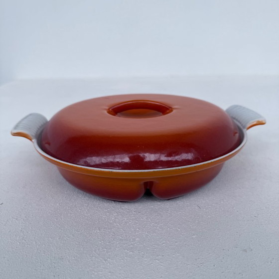 Image 1 of Dru enamel orange brown 3-compartment dish