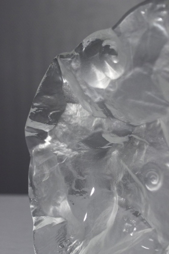 Image 1 of Grote "Fossil" matglazen zakleger ontworpen door Jolanda Prinsen & Walther Glas