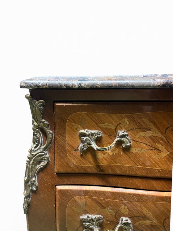 Image 1 of Louis XV Style / 20th Century Curved Commode in Veneered Wood