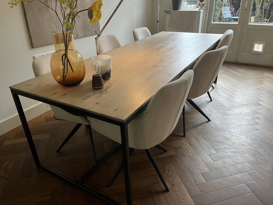 Image 1 of Industrieller Eichentisch von DT69 268x76x100