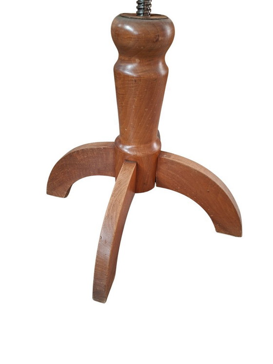 Image 1 of Vintage schroefkruk - jaren 70, gemaakt van massief beukenhout