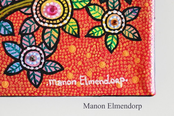 Image 1 of Einzigartiges handgemaltes Gemälde: Katze im Baum (Neu)