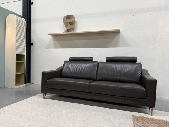 Image 1 of Leolux Antonia Sofa-Set, 3- und 2,5-Sitzer, braunes Leder