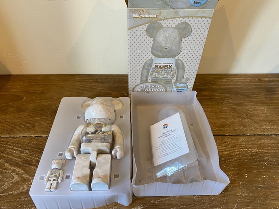 Image 1 of Bearbrick My First Baby by CHIAKI Marble version 400% + 100% MEDICOM toys 2023