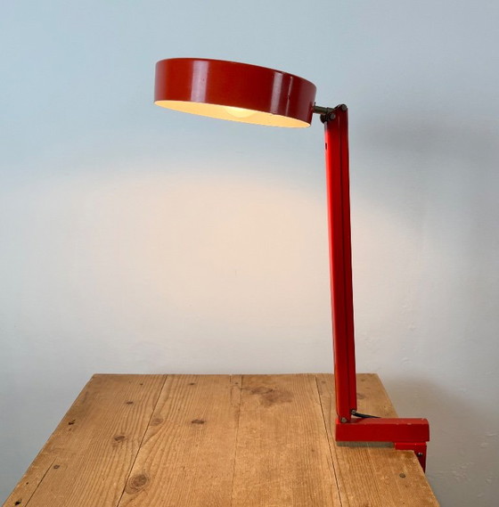 Vintage Red Adjustable Table Lamp, 1970s – Iron, Metal (photo 16 of 20)