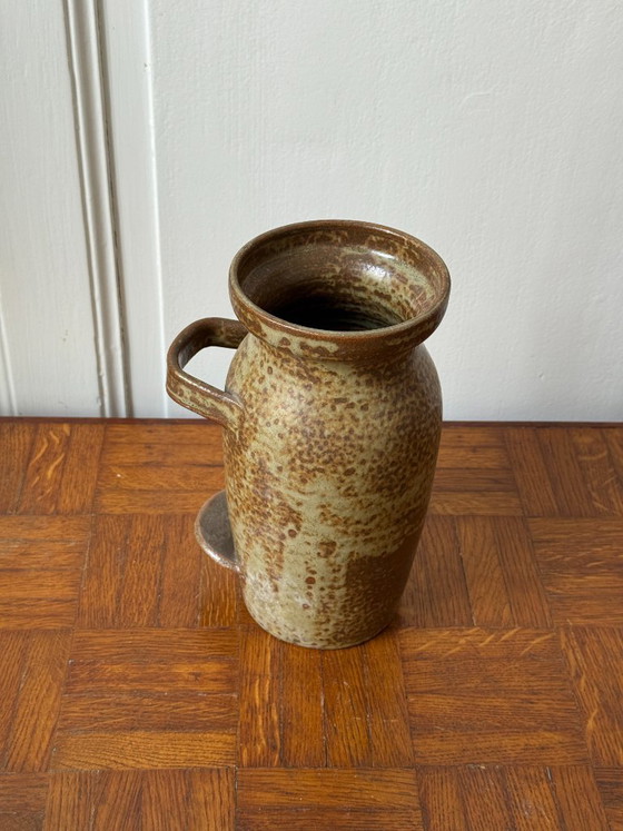 Vintage speckled enameled ceramic Vase (photo 6 of 9)
