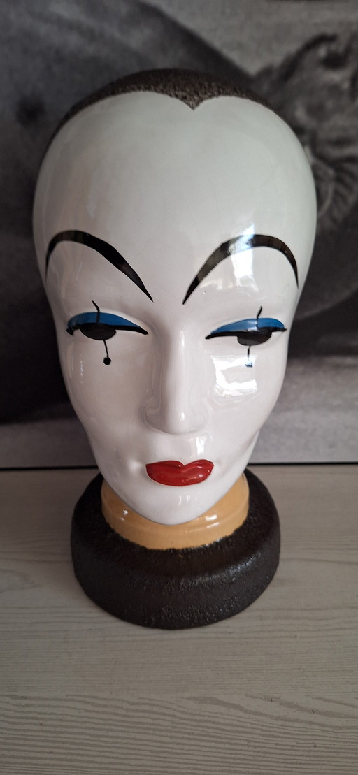 Cabeza de Pierrot antigua de Alemania Occidental