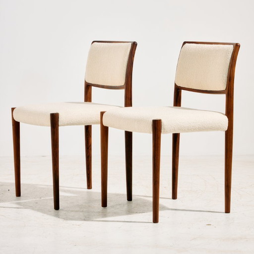 MK11454 Sedia da pranzo modello 80 in palissandro restaurato di Niels O. Møller per J.L. Møllers Møbelfabrik, set di 2