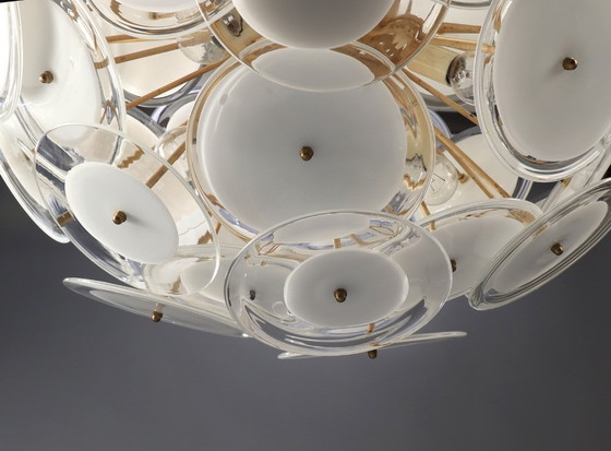Image 1 of Vistosi Sputnik murano disc chandelier 1970’s