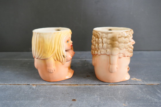 Image 1 of Vintage Adam & Eve Mugs Japan