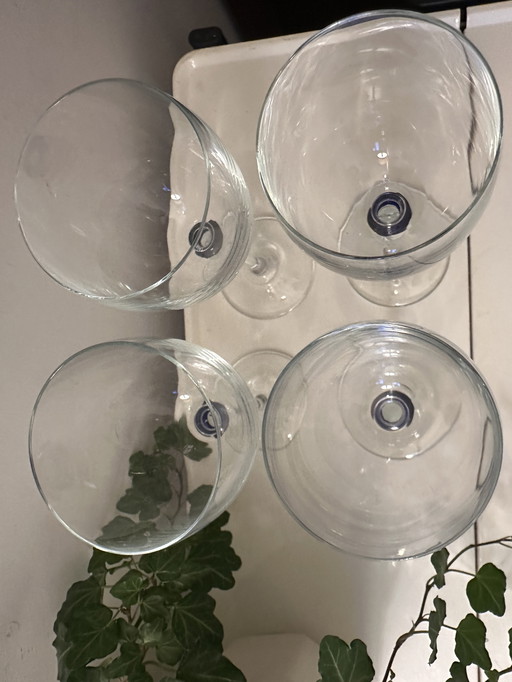 Set di 4 bicchieri da vino in cristallo