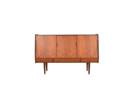 Dänisches Sideboard aus Teakholz mit Schiebetüren und Schubladen, 1960er Jahre