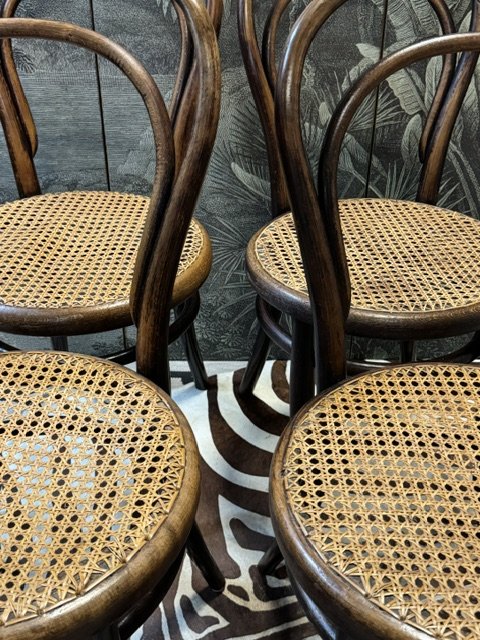 Image 1 of 4 antique Thonet bistro chairs no. 14 with authenticity seal