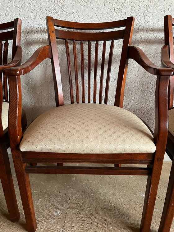 5 Bannink jugendstil eetkamer stoelen kersenhout – Eetkamerstoelen, Textiel (photo 5 of 5)