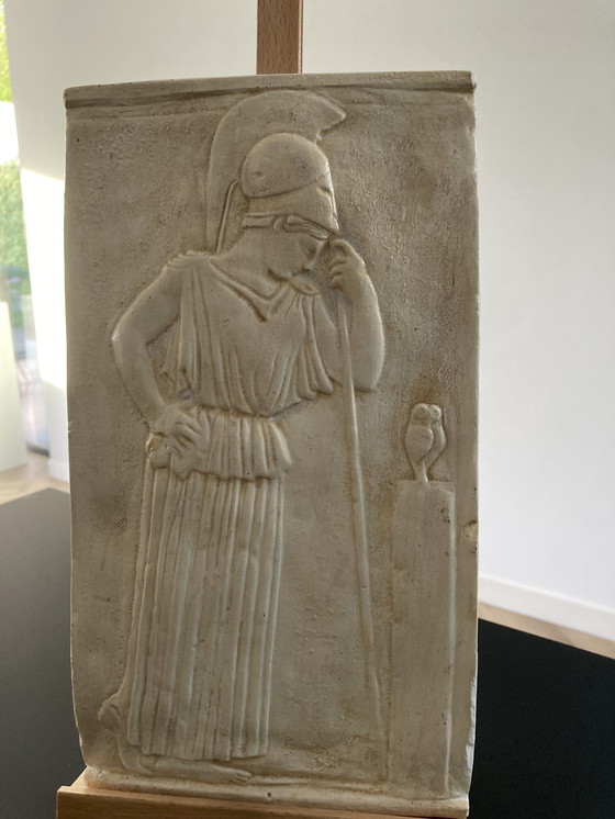 Image 1 of Bas-relief d'Athéna Minerve en deuil, copie en plâtre des années 1950