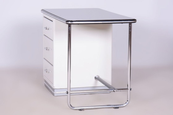 Bureau Bauhaus restauré, acier, verre, Allemagne, années 1940 – Bureaux, Glass, Metal (photo 6 of 18)