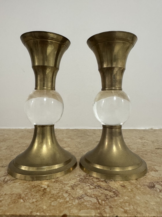 Portacandele Ottone Plexi Anni '70 – Brass, Plexiglass (photo 15 of 15)