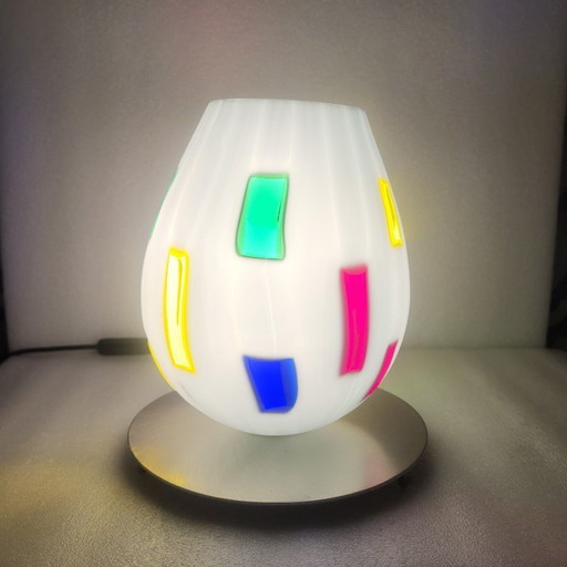 Table lamp in colored glass, Zicoli Italy