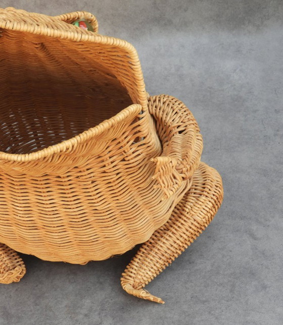 Panier Grenouille en Osier Français Olivier Cajan, circa 1970 – Porte-revues, Glass (photo 8 of 9)