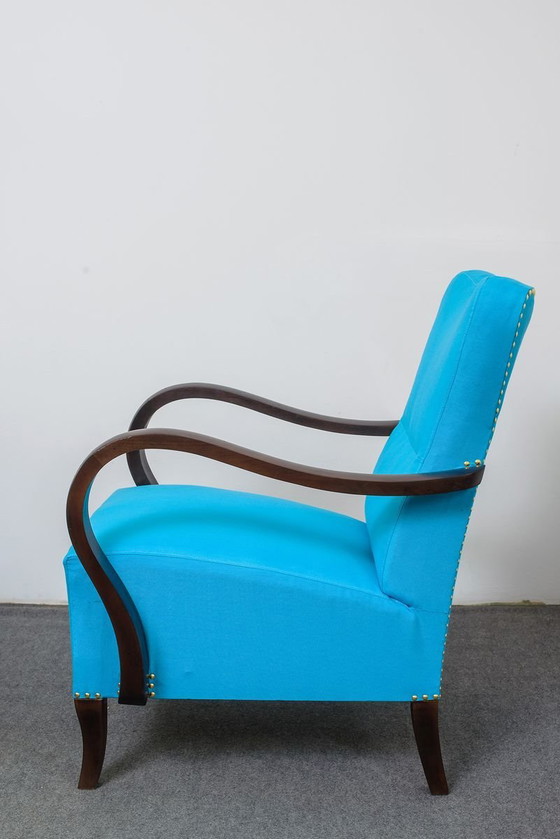 Ensemble de Fauteuils Art Déco Bleus, années 1920 – Art Deco (photo 3 of 9)
