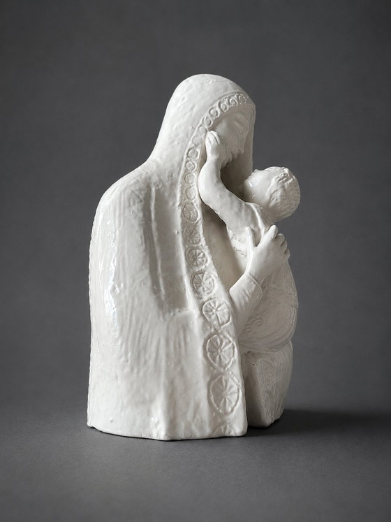 Image 1 of Madonna col Bambino Art Déco italiana – stile Lenci – ca. 1930–50