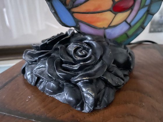 Image 1 of Vintage Tiffany-style butterfly lamp