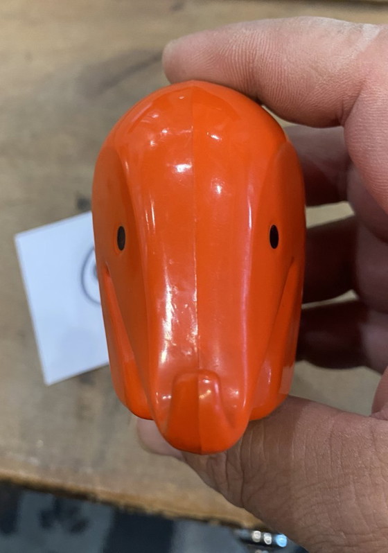 Image 1 of Sparschwein mit orangefarbenem Elefantenmotiv CA6 Luigi Colani Dresdner Bank 1970