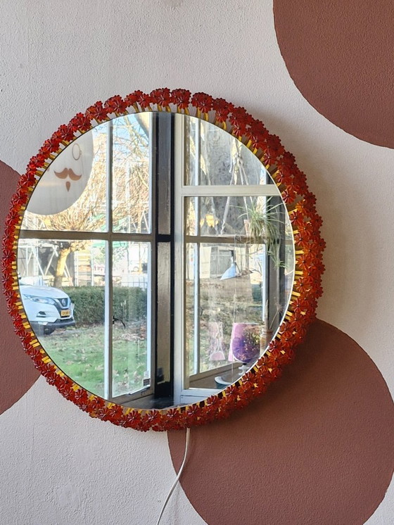Image 1 of Miroir fleuri au design vintage Emil Stejnar années 60