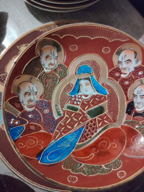 Ancien service à thé japonais Satsuma Moriage Dragonware avec vase - XXe siècle – Vaisselle, Porcelain (photo 2 of 5)