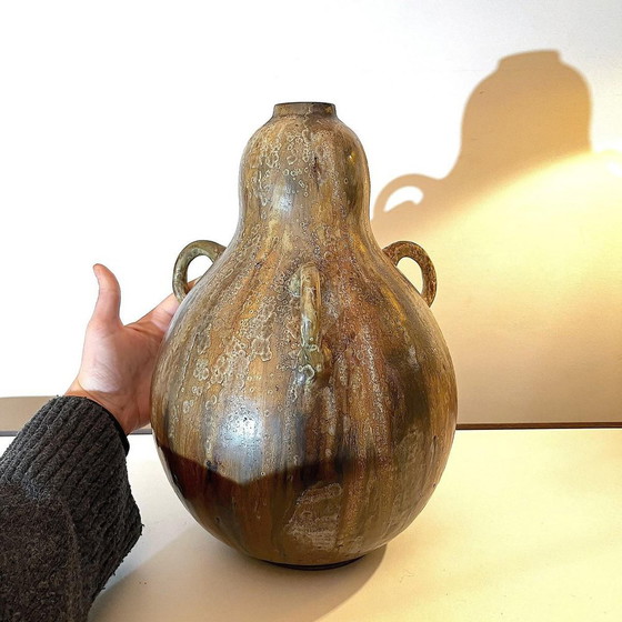 Vase Vintage Art Nouveau Colocynth à trois anses par Roger Guerin, 1920 – Ceramic (photo 3 of 15)