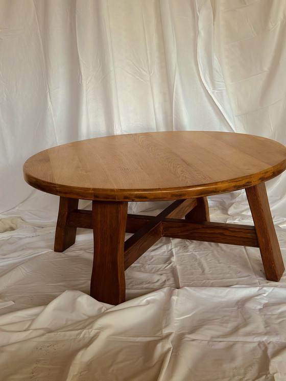 Image 1 of Oak coffee table, brutalist style, vintage