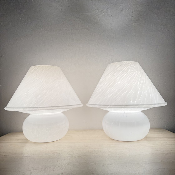 Image 1 of Limburg Glashütte Glass Table Lamp Mushroom, 1970's
