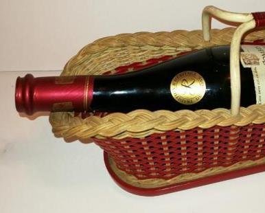 Image 1 of Vintage 90's Wine Spirits Bottle Holder / Presentation Table Basket