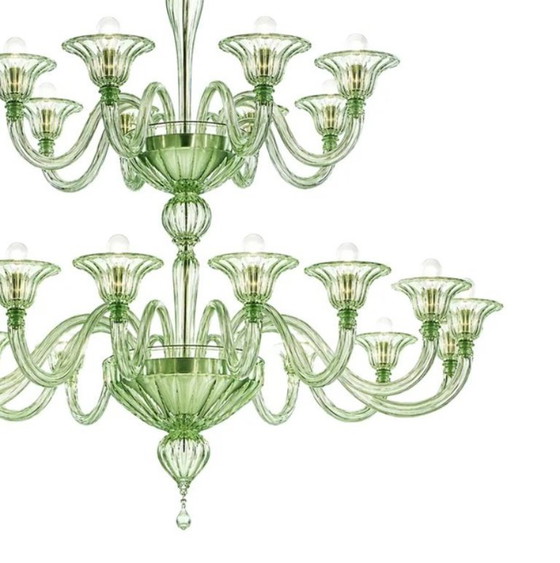 Image 1 of Monumental Modern Elegant "Rigadin" Murano Glass Chandelier