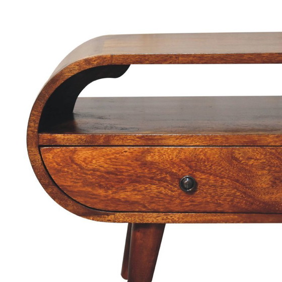 Image 1 of TV cabinet in solid mango wood with chestnut finish
