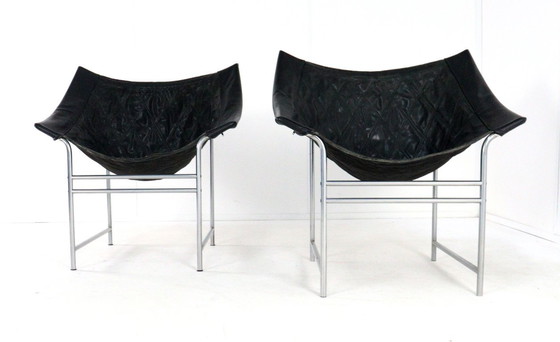 Image 1 of Set of 2 Gerard van den Berg Montis Swing armchairs chairs vintage