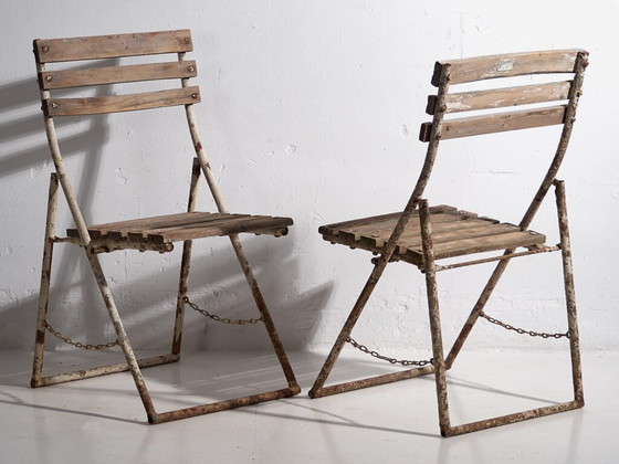 Antike Gartenstühle (ca. 1920). 4er-Set #31 – Wood, Iron (photo 39 of 40)