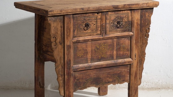 Antique carved console in pine wood – China, circa 1900 – Iron (photo 3 of 40)