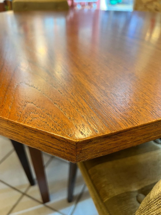 Vintage Octagonal Dining Table, Teak Wood, 1960s (photo 10 of 10)