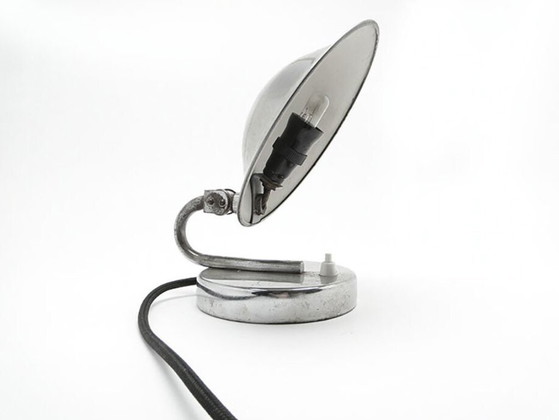 Chrome-Plated Metal Table Lamp by J. Hurka for Napako, Czechoslovakia, 1950s (photo 6 of 13)