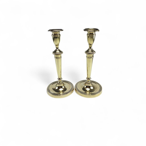 1 pair of brass candlesticks Antique Vintage