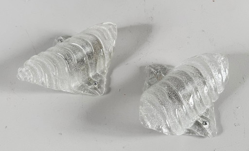 Lampade da parete/applique in vetro smerigliato di metà secolo, Murano, Germania, anni '70