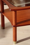 Tavolino vintage G Plan - E Gomme - in teak e vetro fumé
