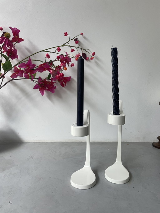 Lot de 2 bougeoirs design IKEA PS Ellan - blanc
