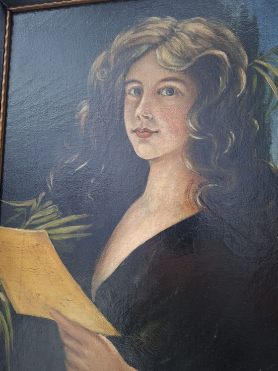 Cuadro mujer con carta, H. Kaiser, Arte, Madera, Lienzo, Beige (foto 8 de 8)