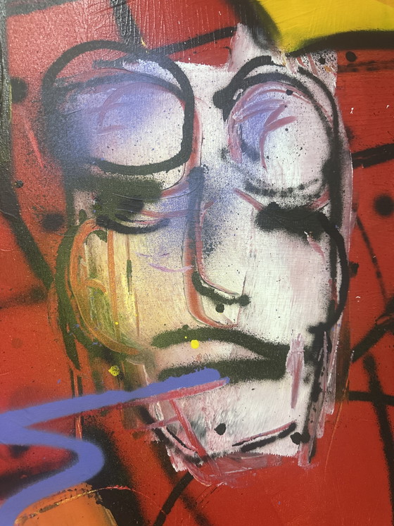 Image 1 of Dipinto originale su tela di Herman Brood con certificato di autenticità.