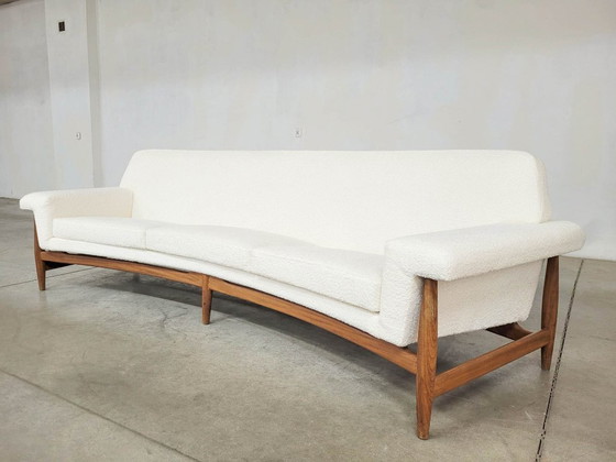 Image 1 of Sofá TV en Bouclette blanco teca de Johannes Andersen para Trensum, 1958