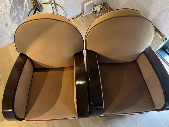 Image 1 of 2x grote art deco fauteuils
